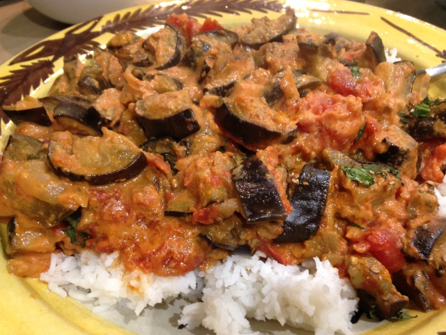 curry d'aubergine-riz